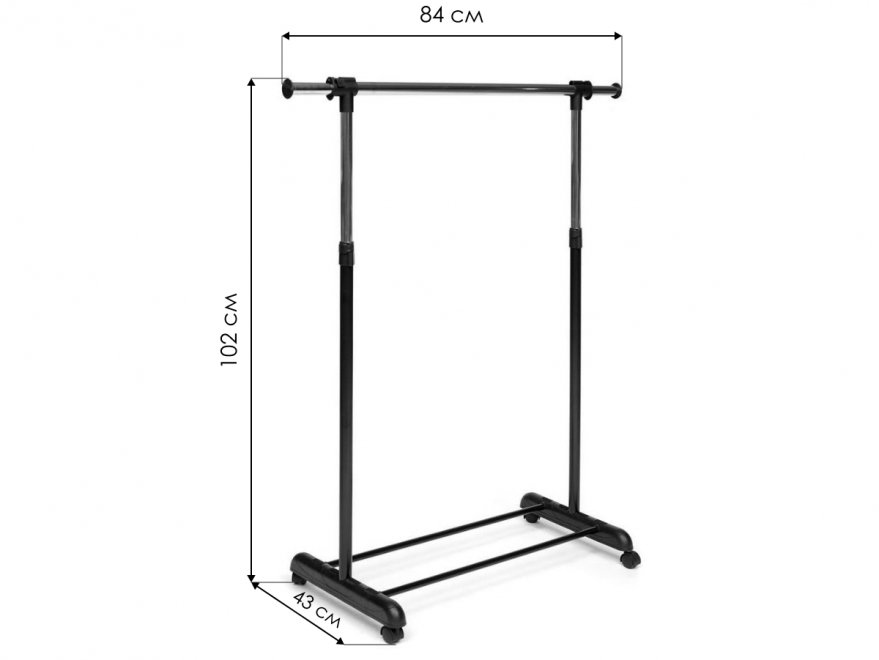 Вешалка гардеробная NY-3294 металл / хром / черная