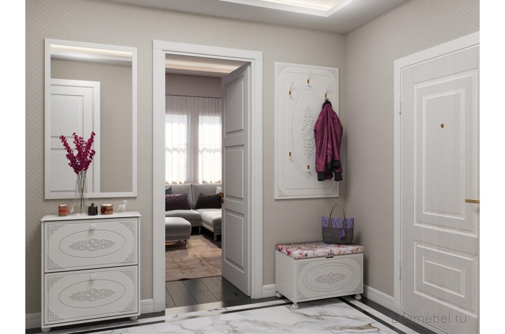 Настенная вешалка Ассоль АС-22 белое дерево