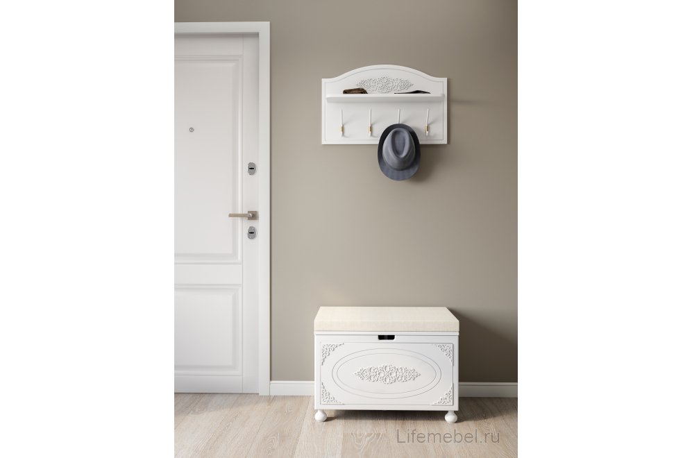 Настенная вешалка Ассоль АС-72 белое дерево