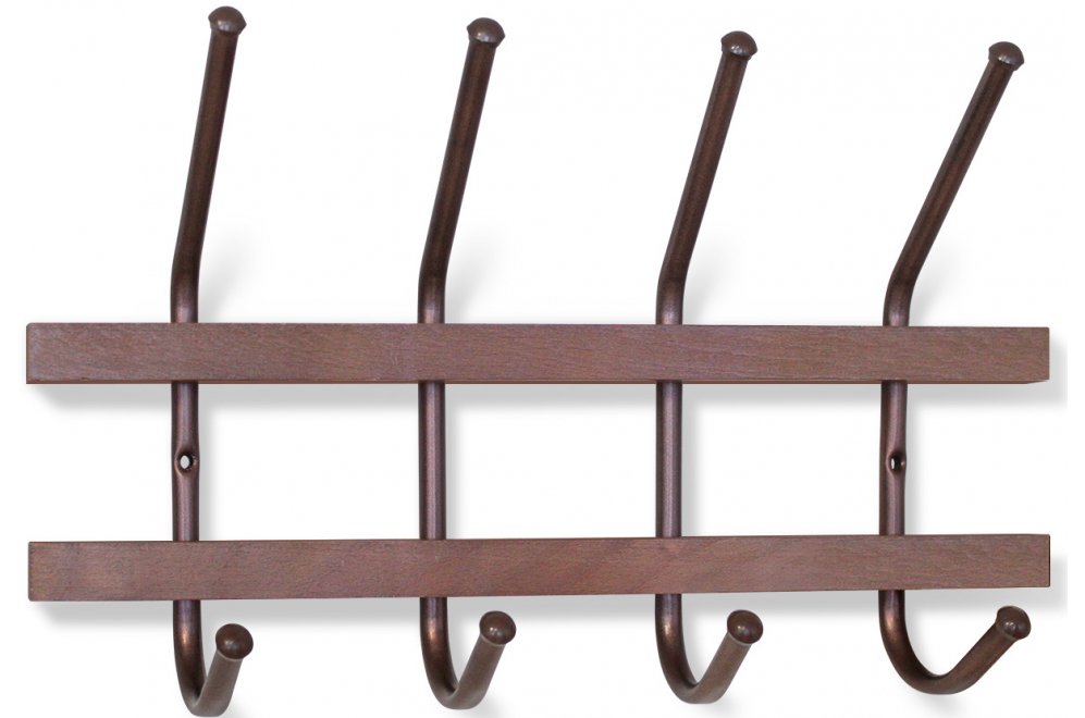 Настенная вешалка SHT-WH11 темный орех / медный металлик