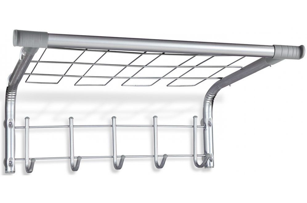 Настенная вешалка SHT-WH7 хром лак / серый