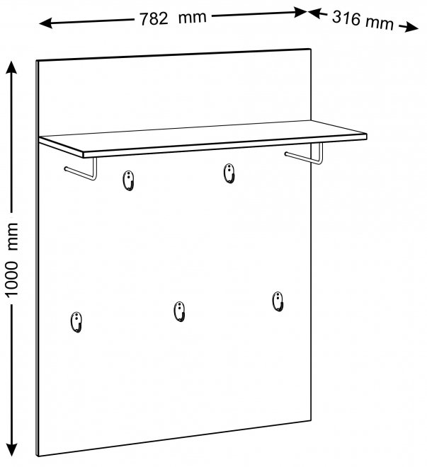 Настенная вешалка Сириус белый