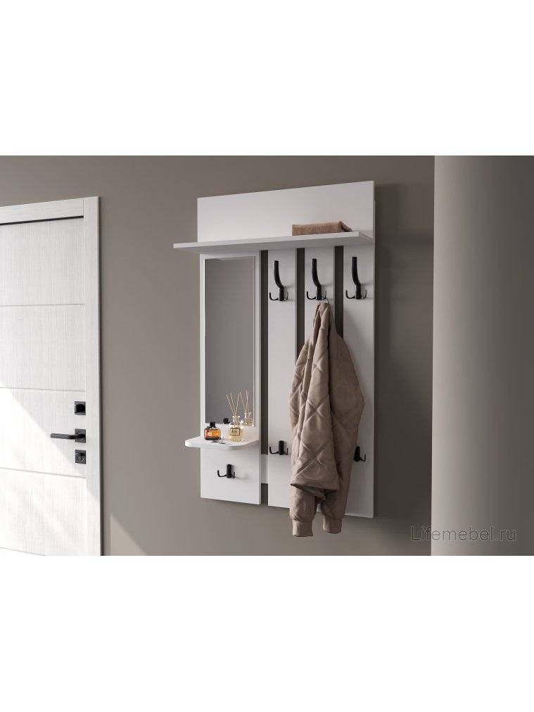 Настенная вешалка ВН-10 белый структурный / меренга