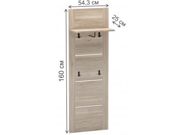 Вешалка настенная Юта узкая дуб мария