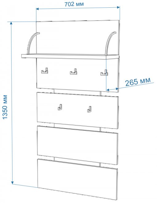 Вешалка настенная Веш-70 карамель