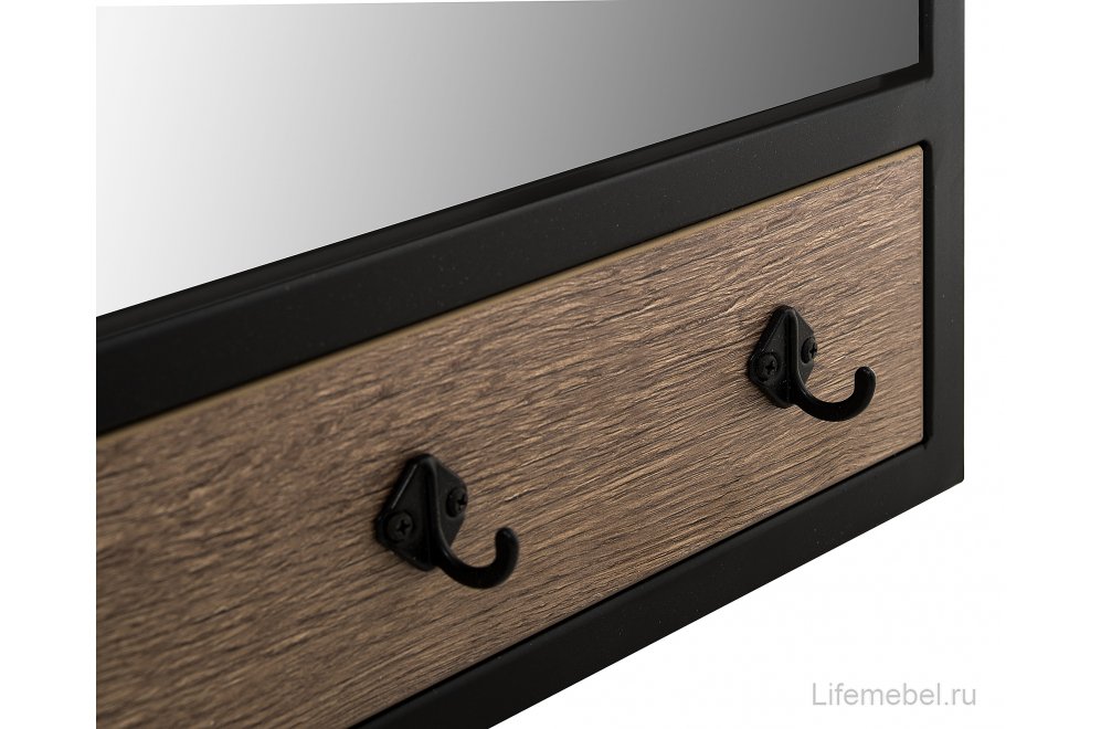 Настенная вешалка Персей дуб велингтон / черный матовый