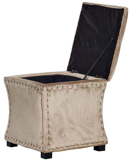 Банкетка открывающаяcя 24YJ-5005-06413 велюр бежевая