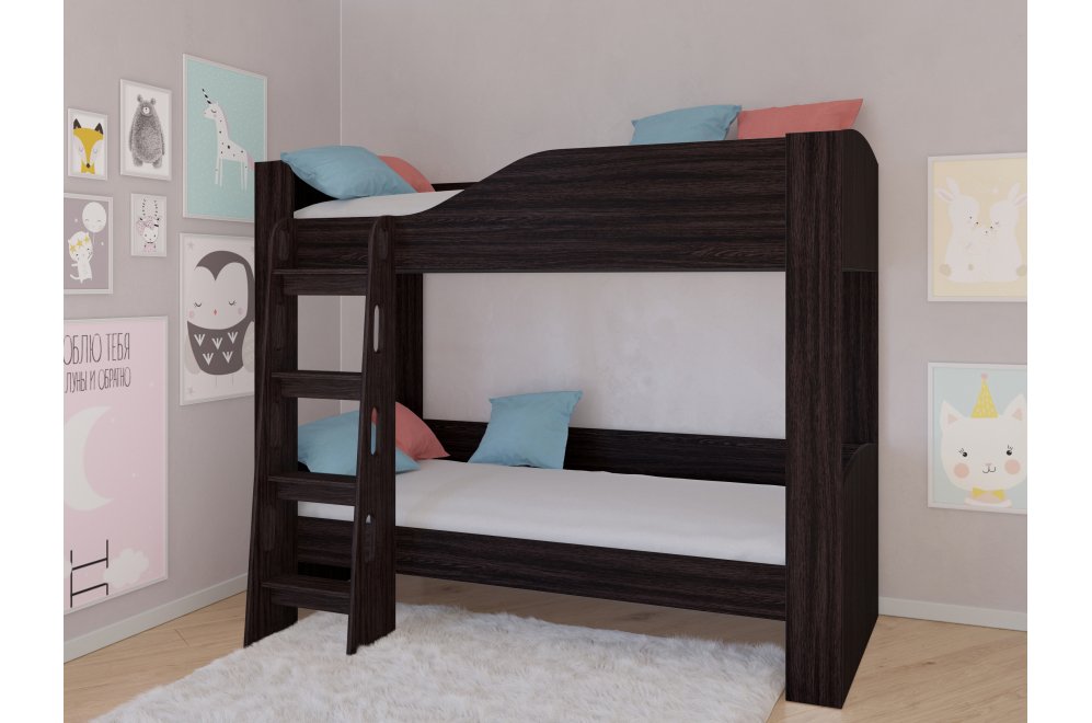 Двухъярусная кровать Астра 2 без ящика венге