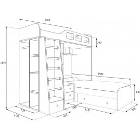 Двухъярусная кровать Астра 4