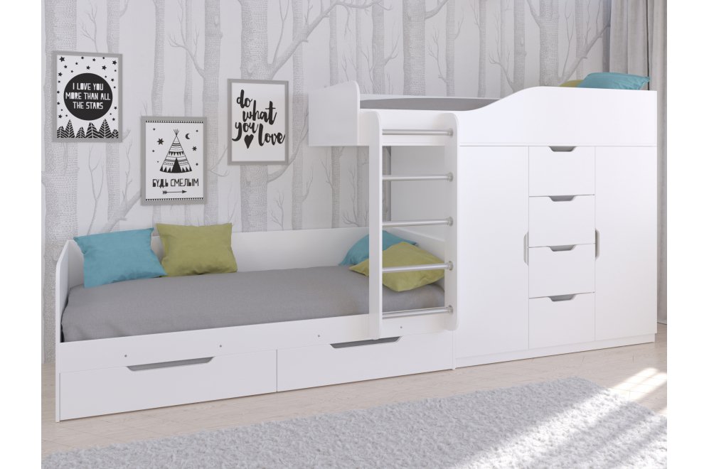 Двухъярусная кровать Астра 6 белый