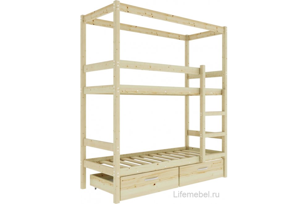 Двухъярусная кровать Бернли 70х190 c каркасом для штор