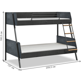 Двухъярусная кровать Dark Metal