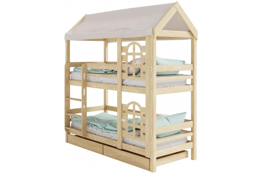 Двухъярусная кровать-домик Юпитер 70х190