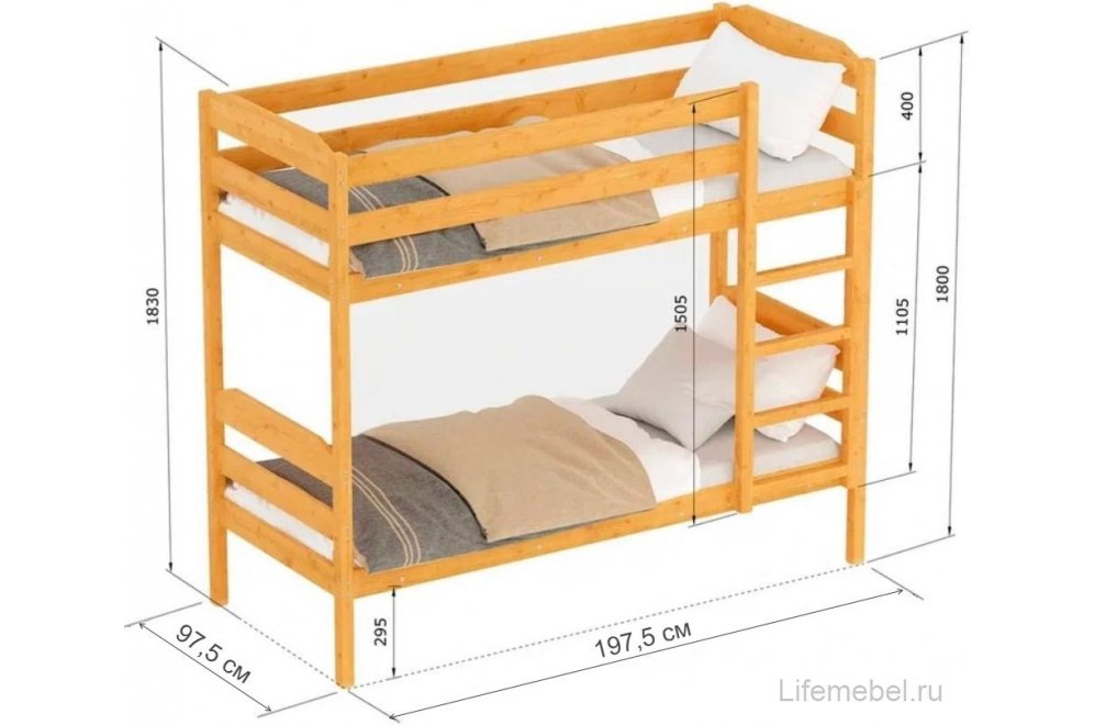 Двухъярусная кровать Сеак 90х190
