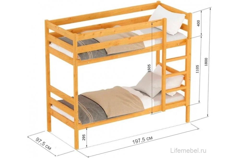 Двухъярусная кровать Ф4 90х190