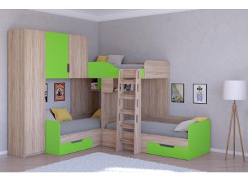 Двухъярусная кровать Трио/1