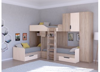 Двухъярусная кровать Трио/2