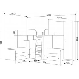 Двухъярусная кровать Трио/2