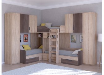 Двухъярусная кровать Трио/3