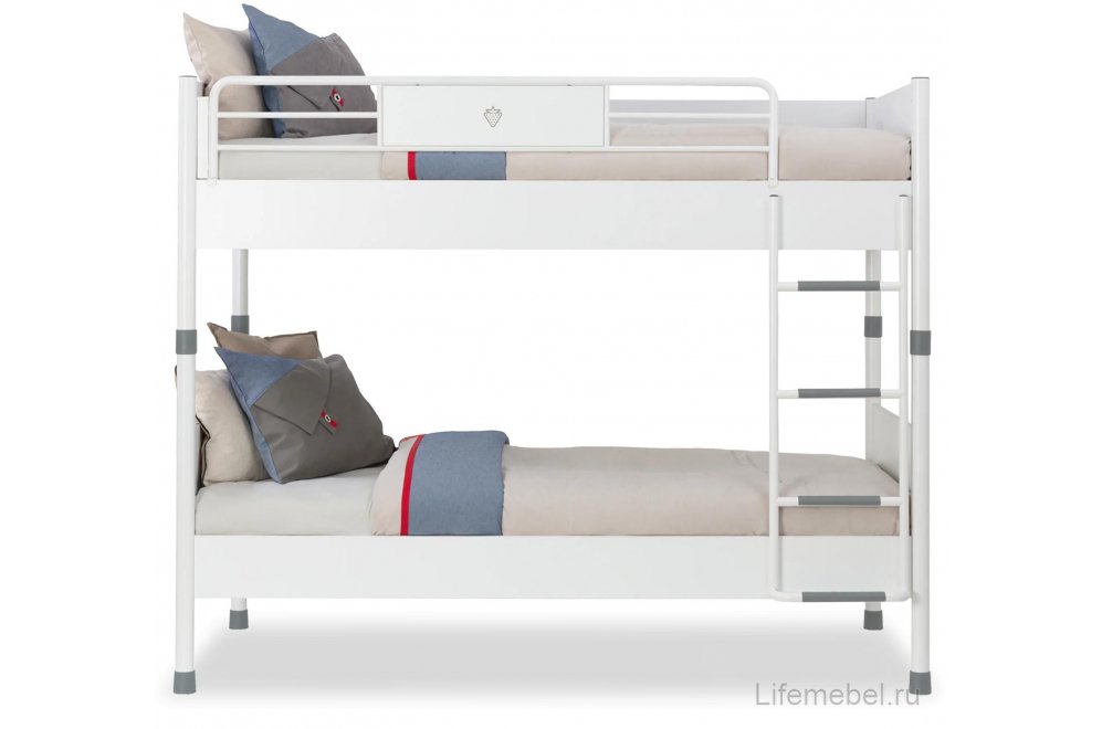 Двухъярусная кровать White 90х200 белая