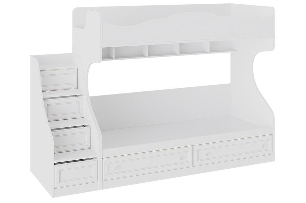 Кровать двухъярусная Франческа СМ-312.11.001 80 х 200 см дуб седан с приставной лестницей