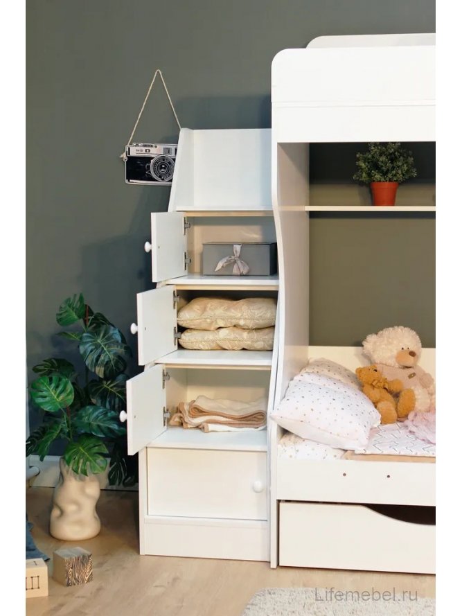 Двухъярусная кровать Капризун 6 белая
