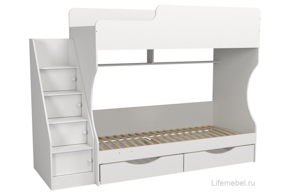 Двухъярусная кровать Капризун 6 белая