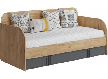 Детская кровать Эмилия ЭЛ-48 (90 x 200) дуб крафт золотой / графит