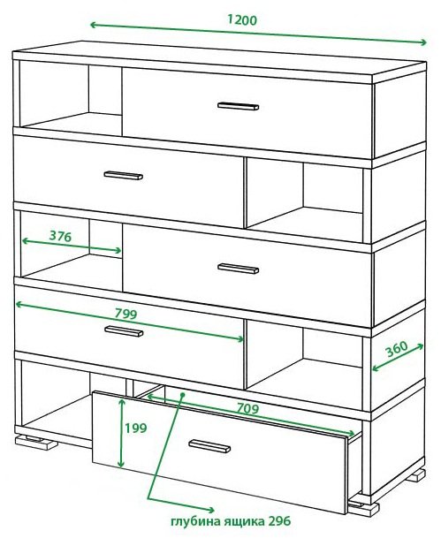 Комод Эланта-40/5 БЕ белый