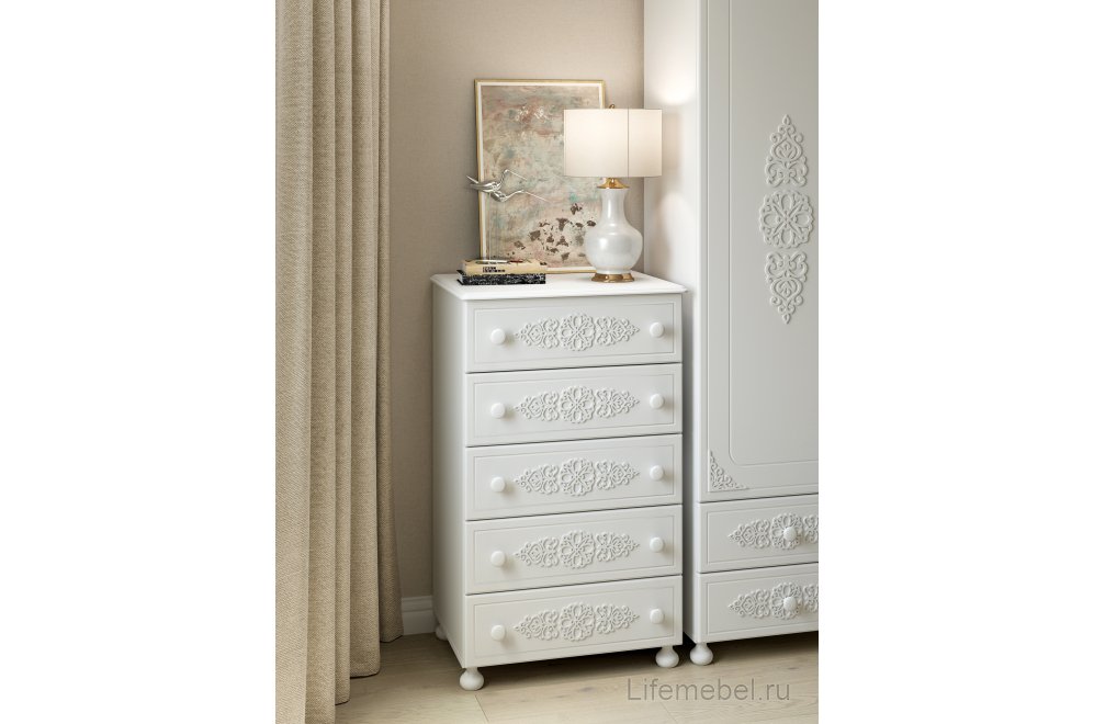 Комод Ассоль АС-62 белое дерево