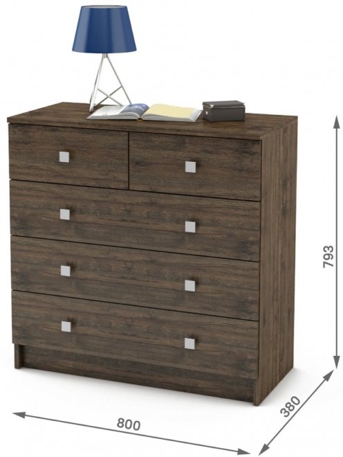 Комод Бостон-10 дуб апрель темный