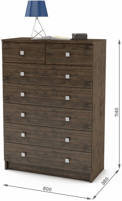 Комод Бостон-12 дуб апрель темный