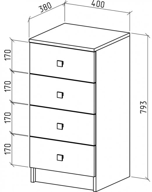 Комод Бостон-2 дуб молочный