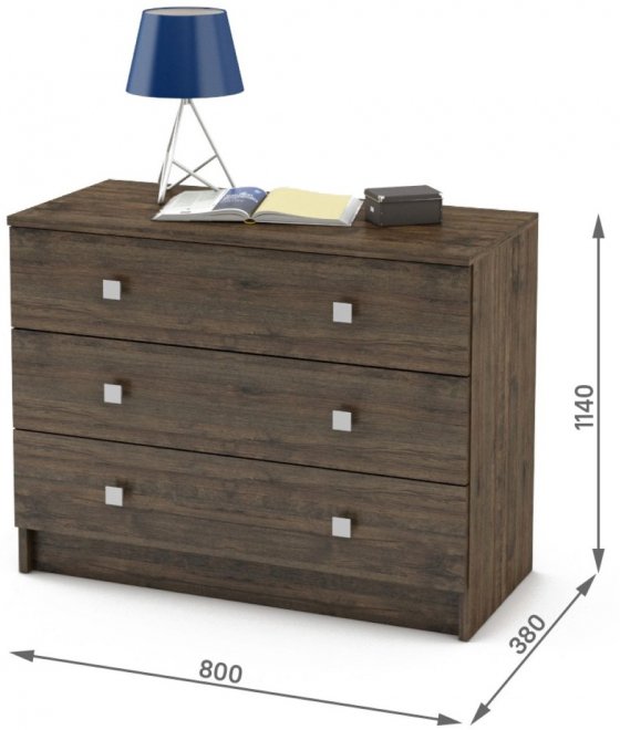 Комод Бостон-5 дуб апрель темный