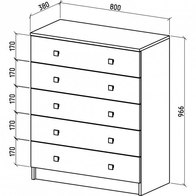 Комод Бостон-7 дуб молочный