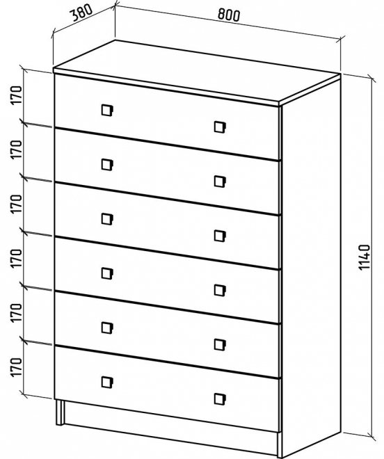 Комод Бостон-8 дуб молочный