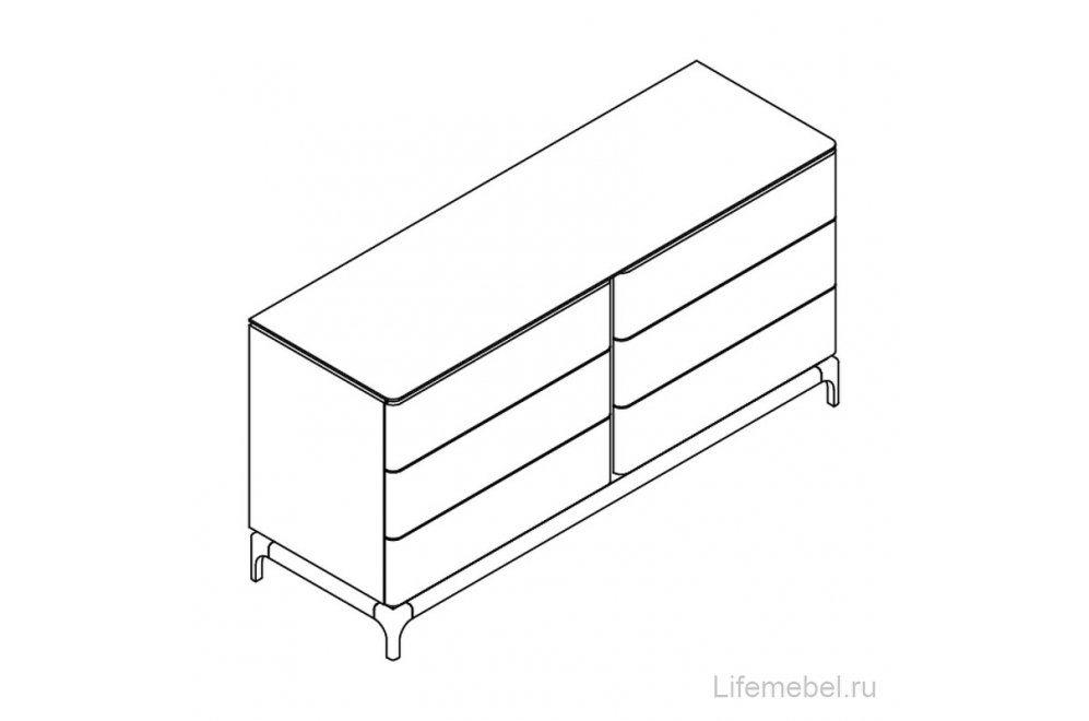 Комод Calpe светло-серый / орех