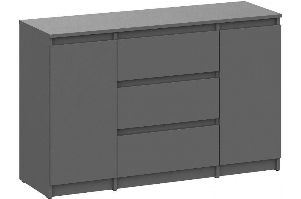 Комод Денвер 3 ящика графит серый