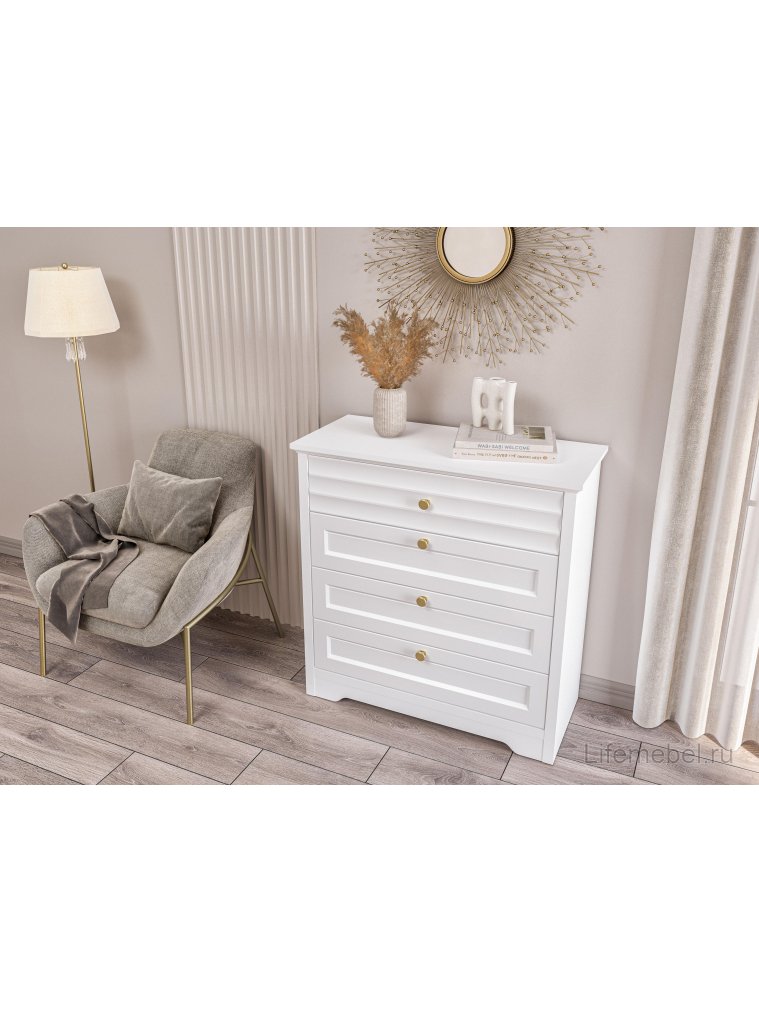 Комод Денвер МН-040-11 белый / белый матовый