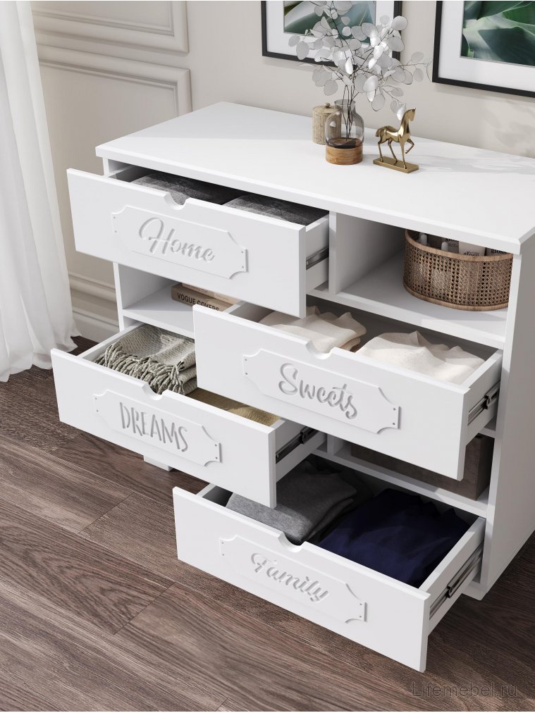 Комод ДримСтар ДС-10 белое дерево