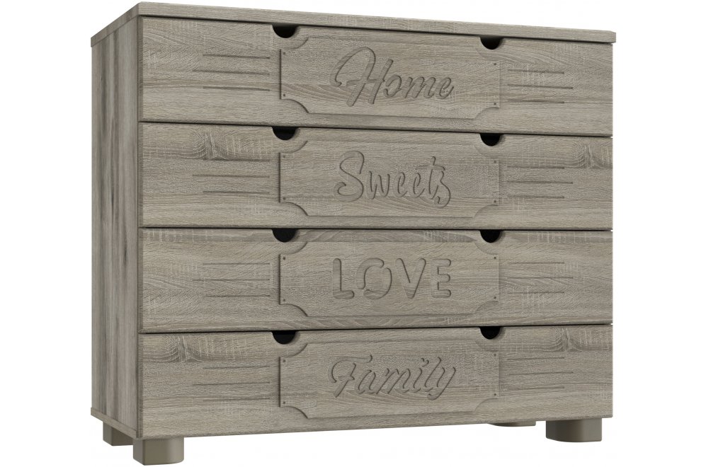 Комод ДримСтар ДС-12 дуб эвок / дуб сонома темный