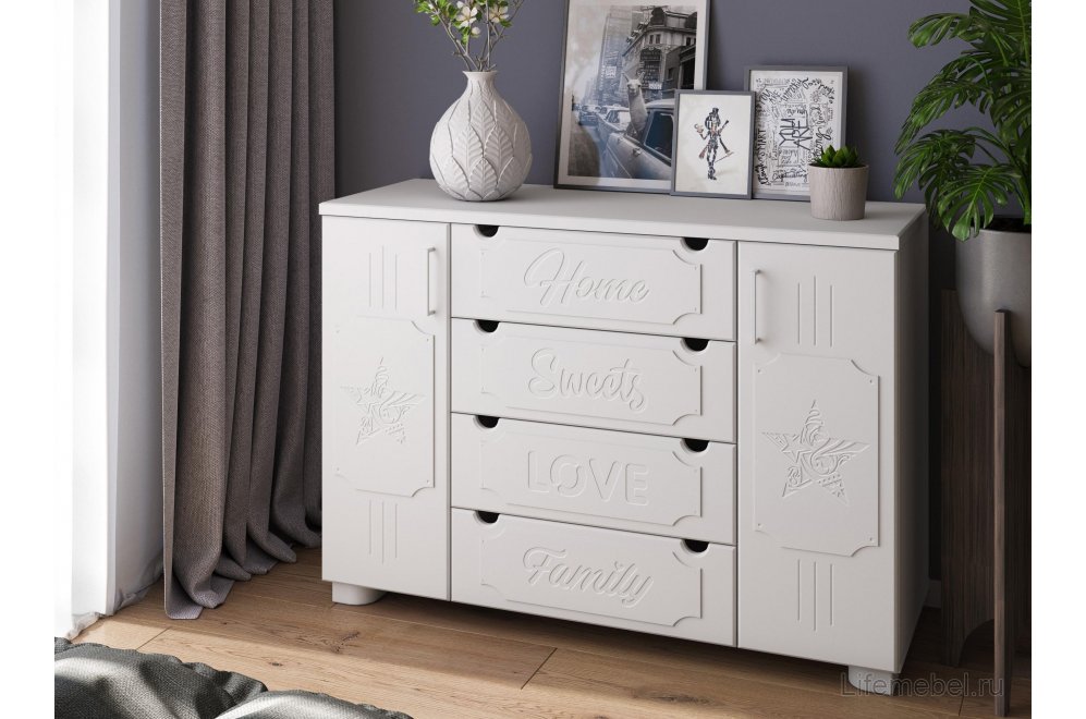 Комод ДримСтар ДС-17 белое дерево
