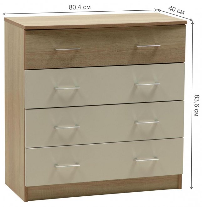 Комод Дуэт-1 дуб сонома / белый