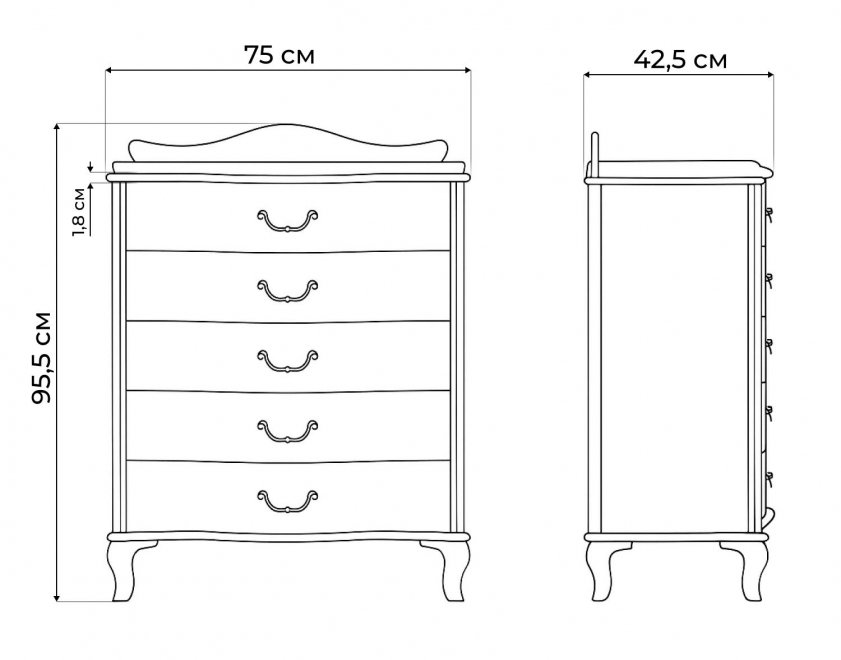 Комод Джульетта молочный дуб
