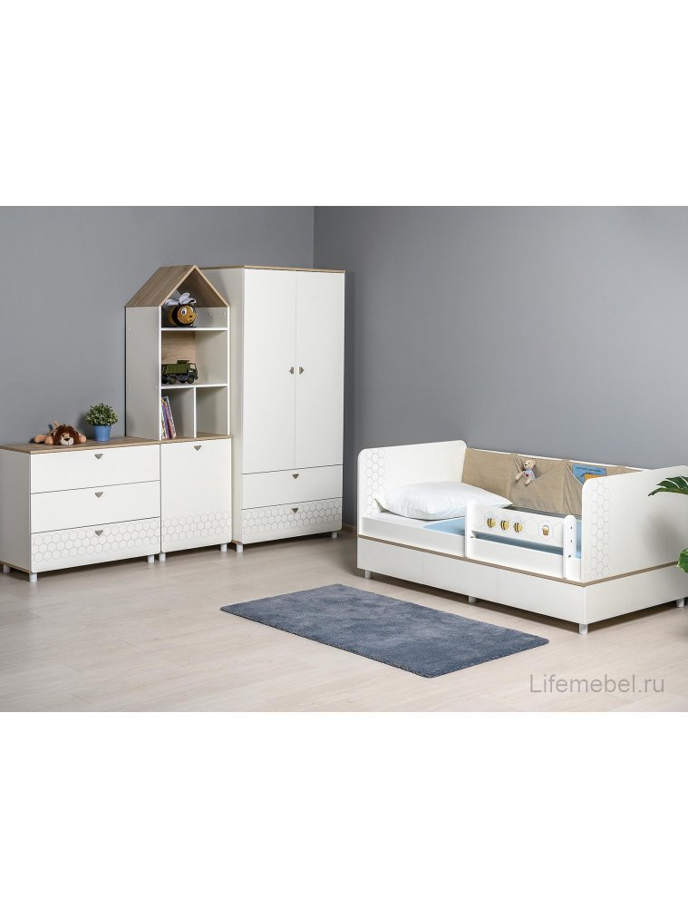 Комод Эльга белый шагрень / дуб белый exclusive