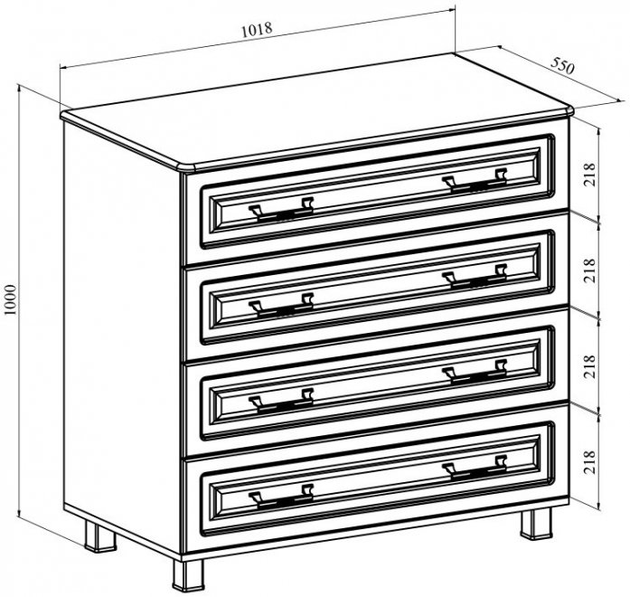 Комод Элизабет ЭМ-11 белое дерево