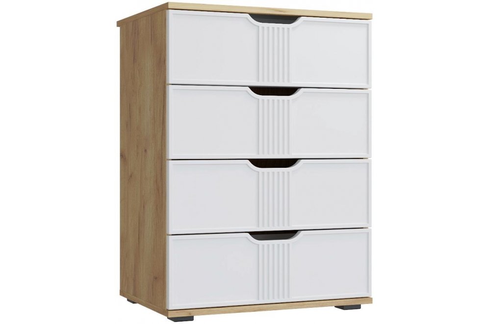 Комод Эмилия ЭЛ-19 дуб крафт золотой / меренга