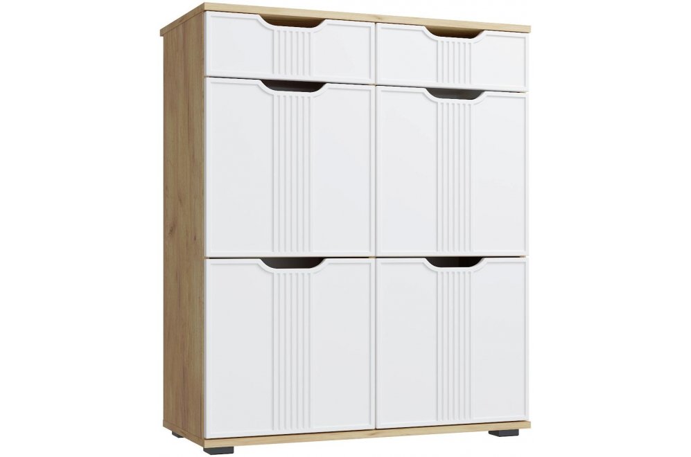 Комод Эмилия ЭЛ-20 дуб крафт золотой / меренга