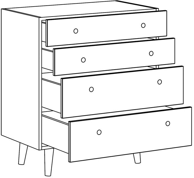 Комод Frida 4 ящика принт leaf