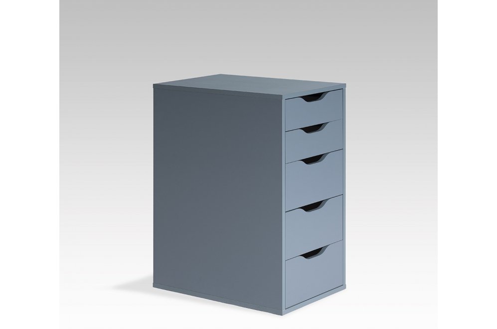 Комод Ингар 5 серый / бирюзовый